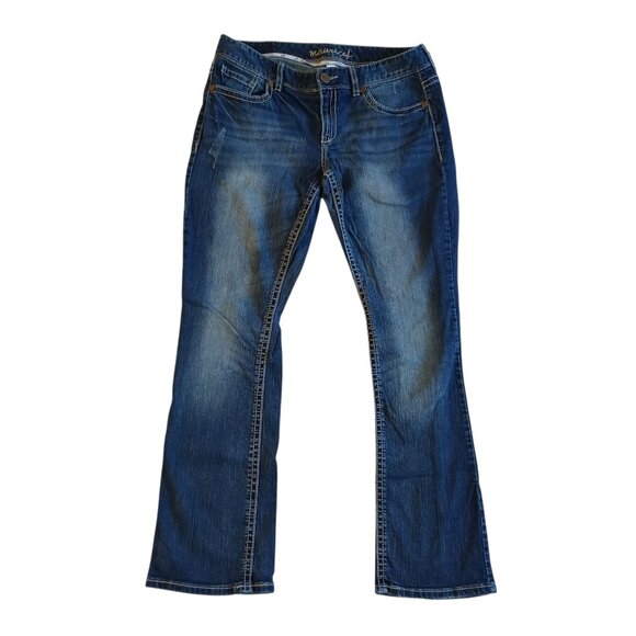 Maurices Womens Jeans Bootcut Midrise Dark Wash Stretch Size 11/12 R Size 12 - Picture 1 of 11